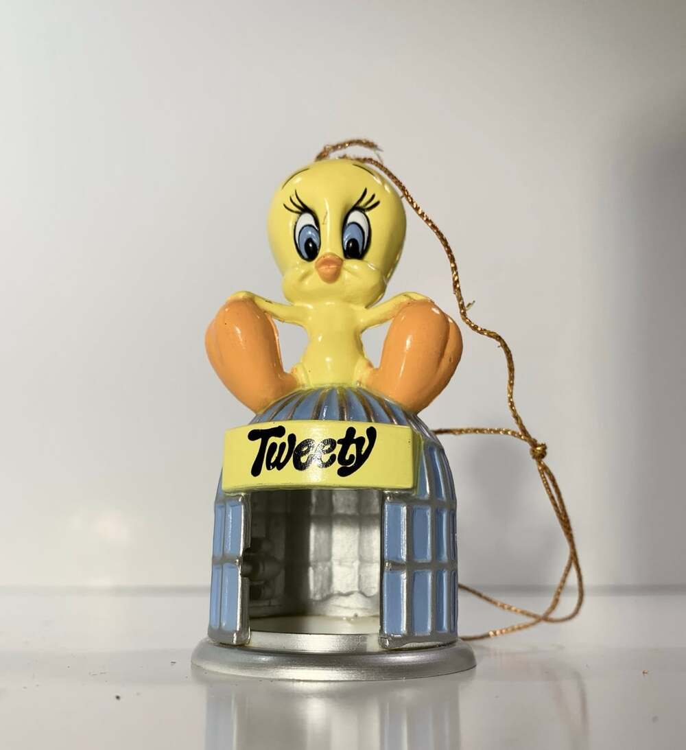 Tweety Bird on Cage Ornament 1988